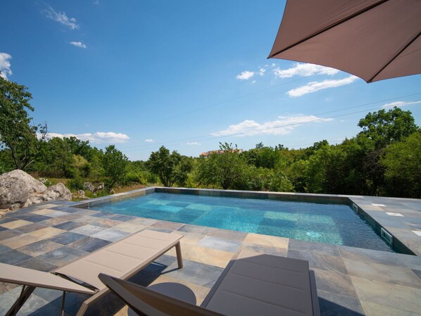 Sky, Building, Water, Property, Swimming Pool, Cloud, Plant, Azure, Shade, Sunlounger