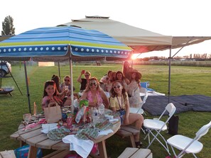 Hen Party group in Valentina's paddock