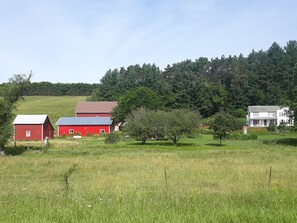 The Farm.  Your Pioneer's Cabin is hiding behind the apple trees