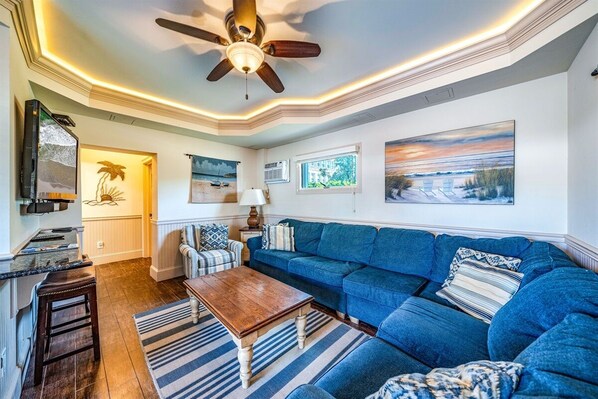 Spacious open living room area
