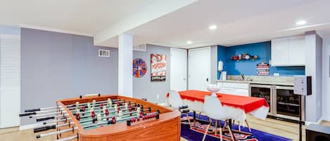 Relax and hang out! Play foosball or watch TV on the movie projector!