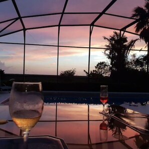 Sunset view from patio