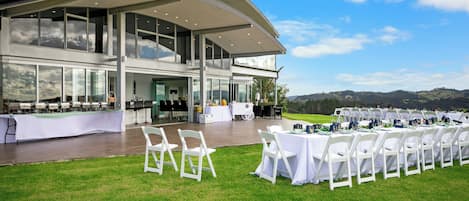 Outdoor banquet area
