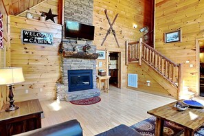 Living Room -Stone Fireplace