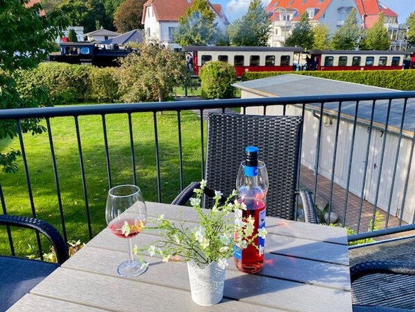 Balkon mit Blick auf den Molli