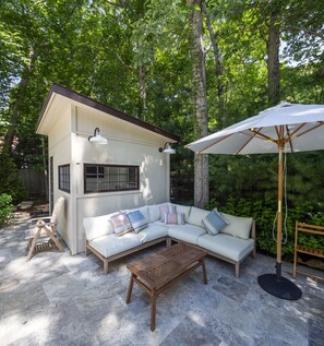 Pool House Sofa Lounge Area Next to Pool 