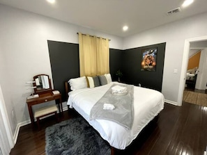 Welcome to our elegant bedroom, a haven of sophistication and serenity. Soft, neutral tones set a calming backdrop, while luxurious fabrics and refined furnishings add a touch of opulence. The centerpiece is a stylish dresser, adorned with intricate details and fine craftsmanship. Its spacious drawers provide ample storage, ensuring both beauty and functionality. Every element ...