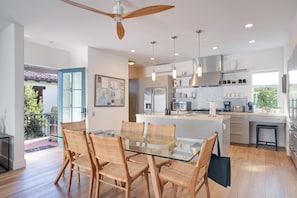 Open concept kitchen with seating for 6