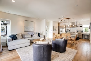 Play a board game with friends and family or relax on the spacious couch