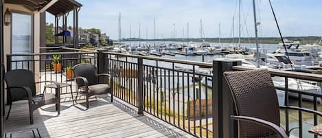 Deck overlooking Bohicket Marina