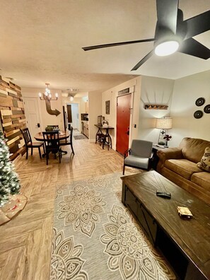 View from family room in unit 4 into the kitchen