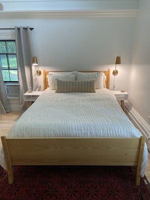 Queen bed made by a local New England furniture maker