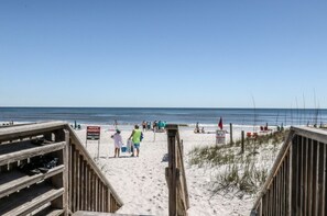 Private beach area with beach service provided