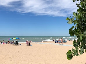 The Sand beaches of Indiana Dunes on Lake Michigan only 3 miles away