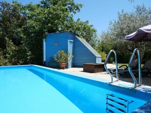 Water, Plant, Sky, Swimming Pool, Azure, Shade, Tree, House, Outdoor Furniture, Grass