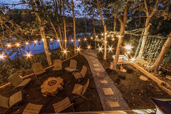 Cozy up by the fire pit with a serene