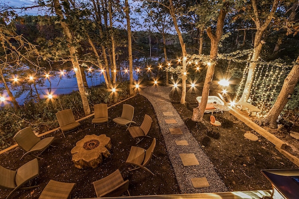 Cozy up by the fire pit with a serene
