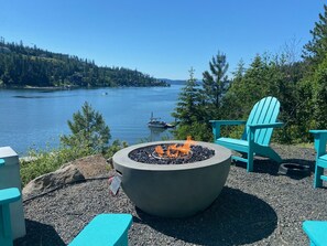 Firepit- Located off the lower balcony.  