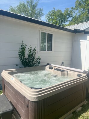 4-5 person Hot Tub with 8ft privacy fence. 