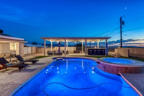 Pool and Spa with chaise lounges