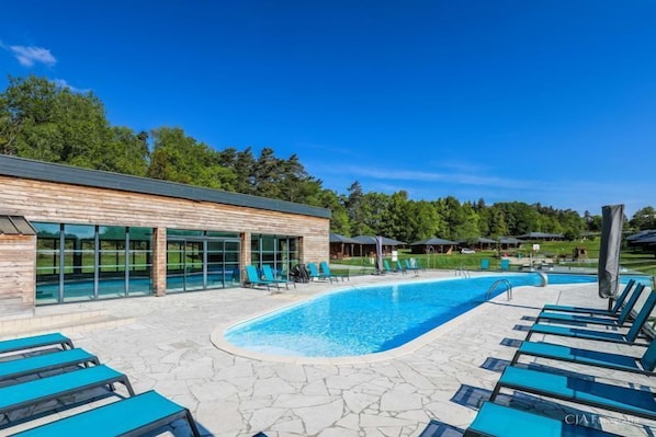 Take in gorgeous views while lounging around the on-site outdoor pool.