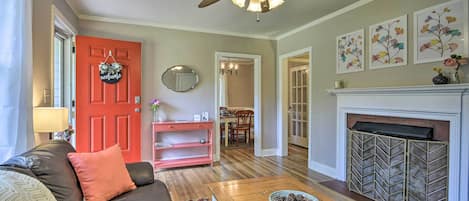 Fuquay-Varina Vacation Rental | 3BR |1BA | 1,100 Sq Ft | Steps Required