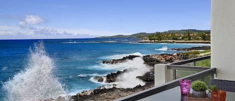 Experience the Majestic Symphony of Waves Crashing against the Cliffs, Right from Your Lanai!