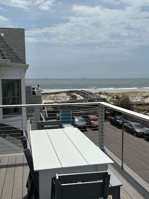 View from upper deck (table for 6 plus gas grill)