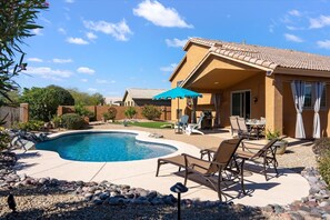 Private back yard pool and patio