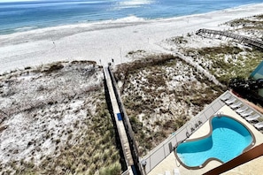 Check out the pool next to the beach!