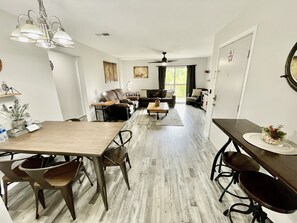 Dining area in unit 5 looking towards the family room