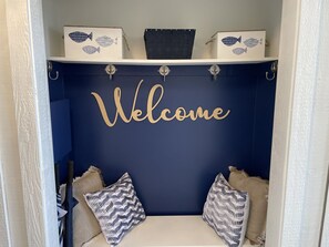 Entryway mudroom to mark the beginning of VACATION! 