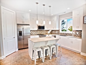 Fully stocked and equipped kitchen
