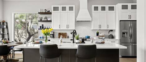 Kitchen - fully stocked. New cabinets, dishes for 12, Vitamix, microwave