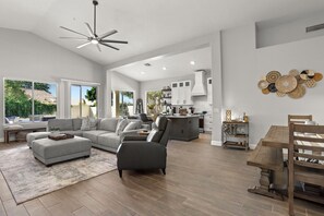 Entry view -- multiple seating areas