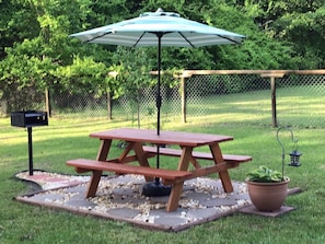 Outdoor Grill and Picnic Table