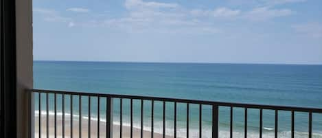 Private balcony view off the living/dining areas.