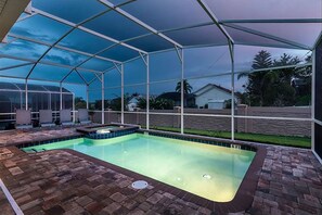 Why not take 5 steps out the back door to the private pool and spa!