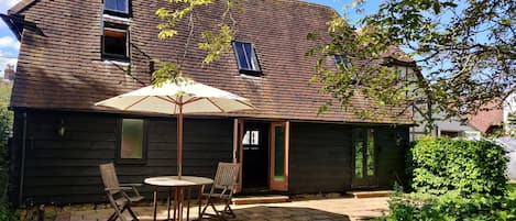 Historic renovated barn, rear terrace