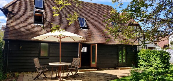 Historic renovated barn, rear terrace