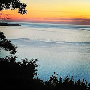 Stunning view of Lake Michigan and Sleeping Bear Dunes from the balcony