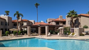 one of 8 pools/tennis courts/pickleball/walking-bike path