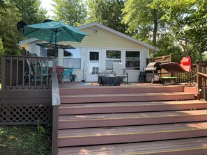 Large lake side deck