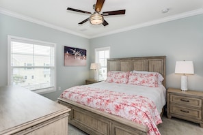 Master bedroom with comfortable bedding