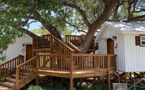 The Treehouse; Goodnight suite is ground level, around the corner.