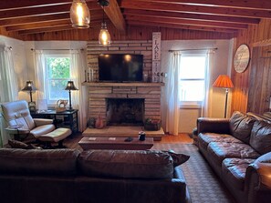 Living Room with gas fire place
