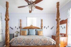Rustic touches, luxe linens, and plenty of space to stretch out and relax.