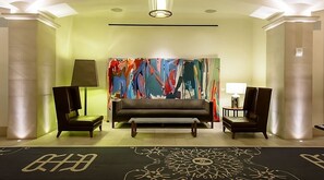 Stylish lobby with 24/7 front desk available