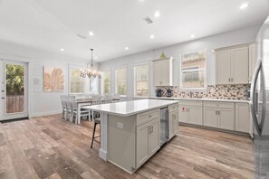 Open concept kitchen and dining