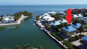 Aerial views of the home